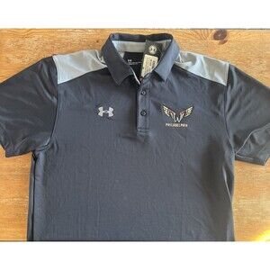 Philadelphia Wings Golf Shirt NWT Under Armour Lacrosse NLL Polo L New